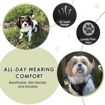 Lukovee Dog Seat Belt for Car, Adjustable Dog Car Harness for Large Medium Small Dogs, Soft Padded & Breathable Mesh Dog Seatbelt with Car Strap and Carabiner (Black,XXXS)