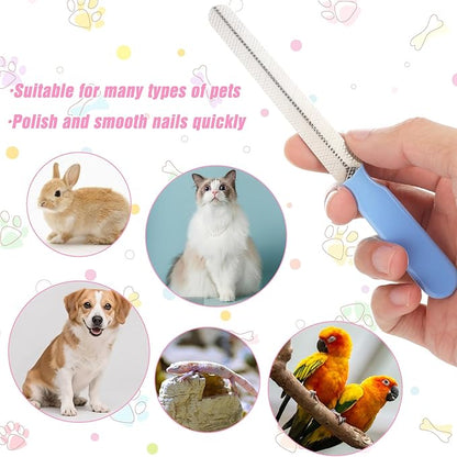 4PCS Small Dog Nail File, Colorful Metal Nail File, Professional Pet Filer Scratcher Set, Durable Nails Grooming Tool for Outdoor & Indoor Dog, Remove Burs for All Toenail Types