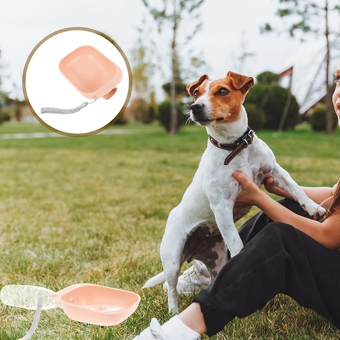 BESPORTBLE Pet Water Feeder for Dogs Portable Travel Dog Water Bottle with Bowl Attachment Easy-to-Clean Abs Material for Outdoor Hydration