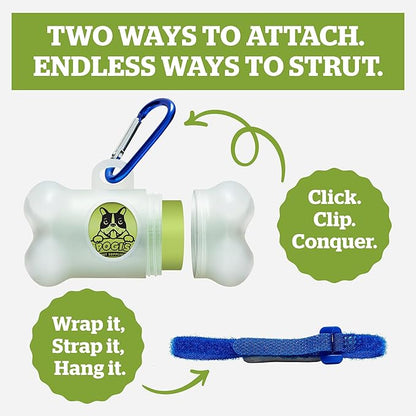 Pogi's Dog Poop Bag Dispenser with Metal Carabiner Clip - Includes 15 Pogi's Poop Bags for Dogs