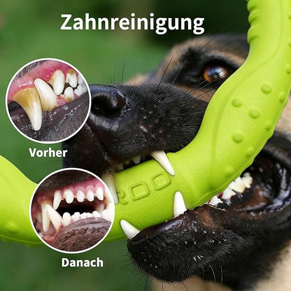 LaRoo Dog Flying Ring Toys, Floating Flying Disc ABS Durable Interactive Chew Toys for Training Outdoor Playing Puppy Medium Large Dogs (Small Green/18cm)