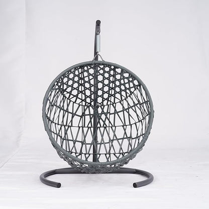 Cat Swing Bed with Stand & Cushion Indoor Outdoor, Cat Egg Chair with Rattan Wicker Appearance, Indoor Hanging Swinging Hammocks Cats Bed for Cat, Dogs, and Small Animals (Brown)