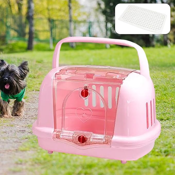 Dog Dog Crate Dog Carrier,Portable Sturdy Breathable Pet Travel Carrier Travel Kennel for Dog Kitten Cat Camping Airline, Pink