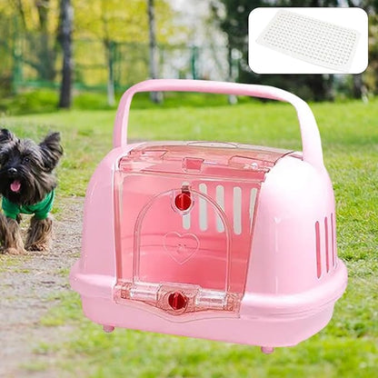 Dog Dog Crate Dog Carrier,Portable Sturdy Breathable Pet Travel Carrier Travel Kennel for Dog Kitten Cat Camping Airline, Pink