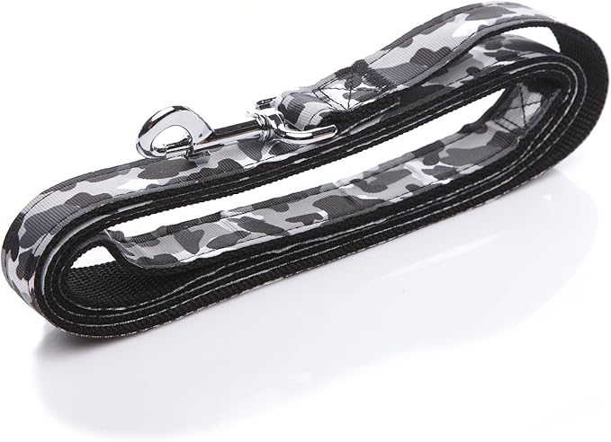 Heavy Duty Dog Leash, 4 FT/ 6 Feet Long, 1 Inch Wide, Nylon Camouflage Dog Leash for Small and Medium Dogs(4 FT, Black)