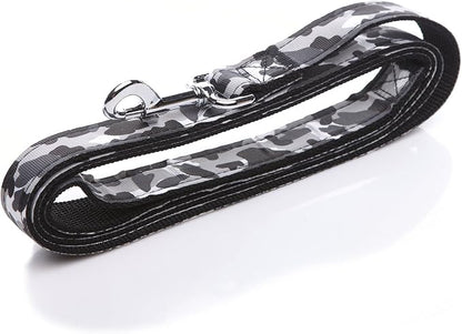 Heavy Duty Dog Leash, 4 FT/ 6 Feet Long, 1 Inch Wide, Nylon Camouflage Dog Leash for Small and Medium Dogs(4 FT, Black)
