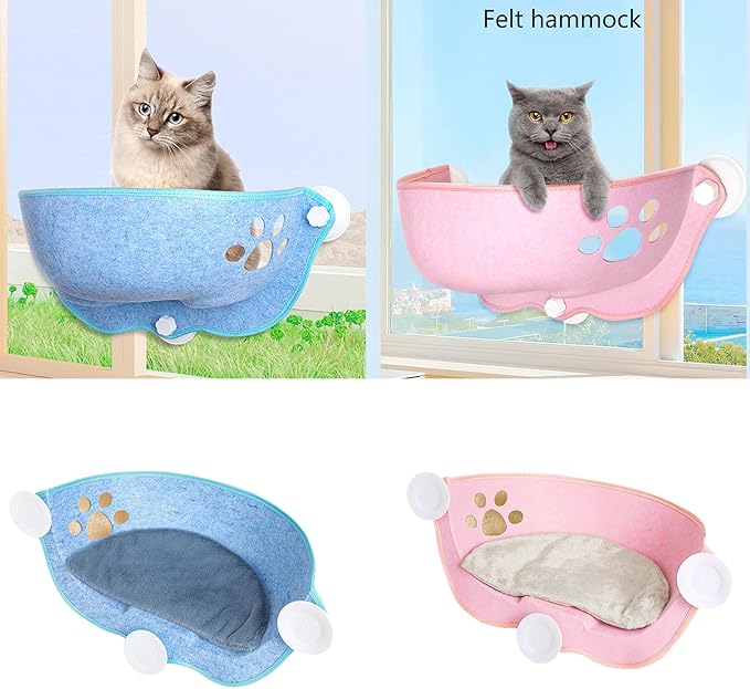 Window Hammock for Cats with Suction Cups Lounging Bed Perch Breathable Cloth Resting Bed Hammock