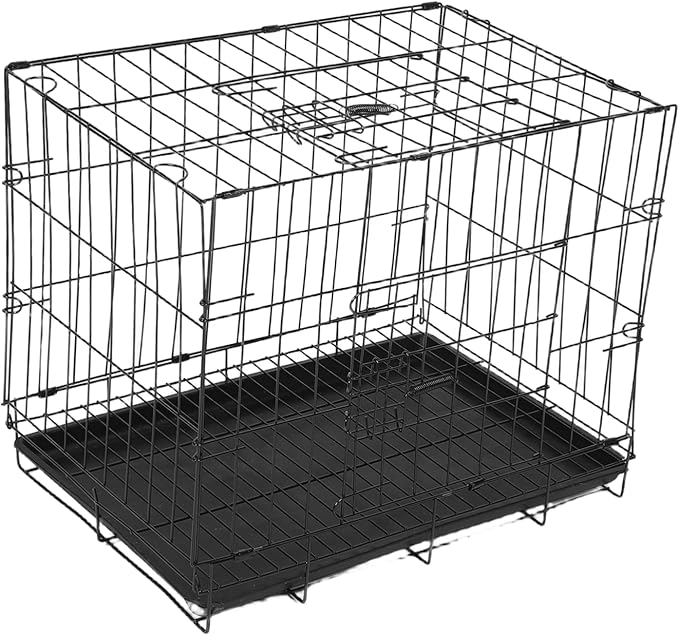 POPETPOP Portable Pet Carrier with Divider Panel Lightweight Wire Cage for Small Medium Dogs for Indoor Outdoor Travel Breathable Design