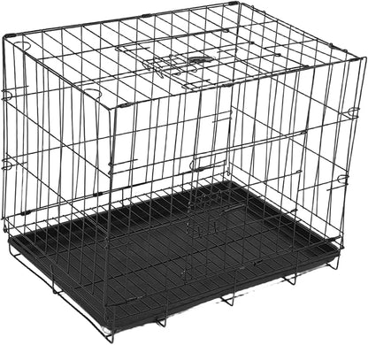 POPETPOP Portable Pet Carrier with Divider Panel Lightweight Wire Cage for Small Medium Dogs for Indoor Outdoor Travel Breathable Design