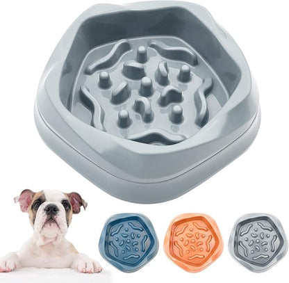 VANNON Slow Feeder Dog Bowls Non Slip Puppy Bowl Durable Dog Puzzle Feeder Bloat Stop Food Bowls for Puppy and Small Dogs, BPA Free, 2 Cups, Grey