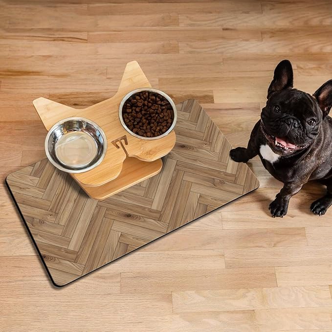 Pet Feeding Mat for Floors Waterproof Dog Mat for Food and Water Absorbent Quick Dry Non Slip mat for Cat Bowls