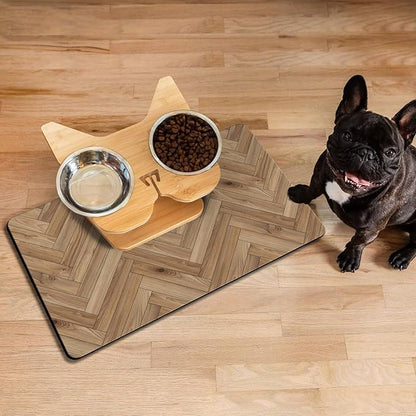 Pet Feeding Mat for Floors Waterproof Dog Mat for Food and Water Absorbent Quick Dry Non Slip mat for Cat Bowls
