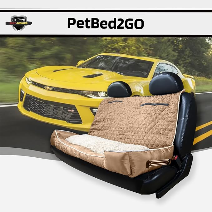 TAN, Large Pet Bed Cushion & Car Seat Cover, 52x20x7 (PET2G100LT)