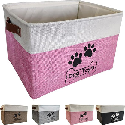 Dog Toy Basket Collapsible Dog Toy Box with Handles Foldable Dog Toy Bin for Pet Toys,Accessories