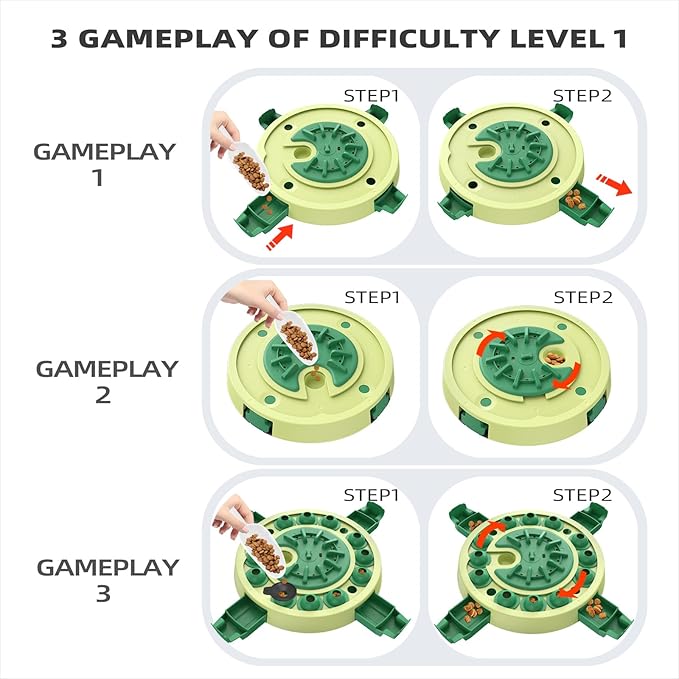 KADTC 3 Levels of Step-by-Step Challenge Dog Puzzle Toy 4 Ways to Play - U.S. Brand & Design - Large Size Beginner-to-Advanced,Boredom Buster for Smart Dogs Mental Stimulation Enrichment Brain Toys