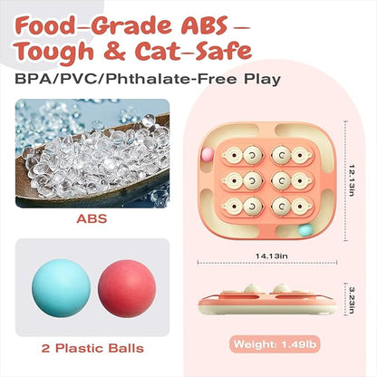 KADTC 2 Ways to Play Large Size Cat Treat Puzzle Toy U.S. Brand & Design Tracking Balls for Indoor Cats Puzzles Feeder Kitten Stimulating Enrichment Slow Feeding Toys Interactive Brain-Teasing Game