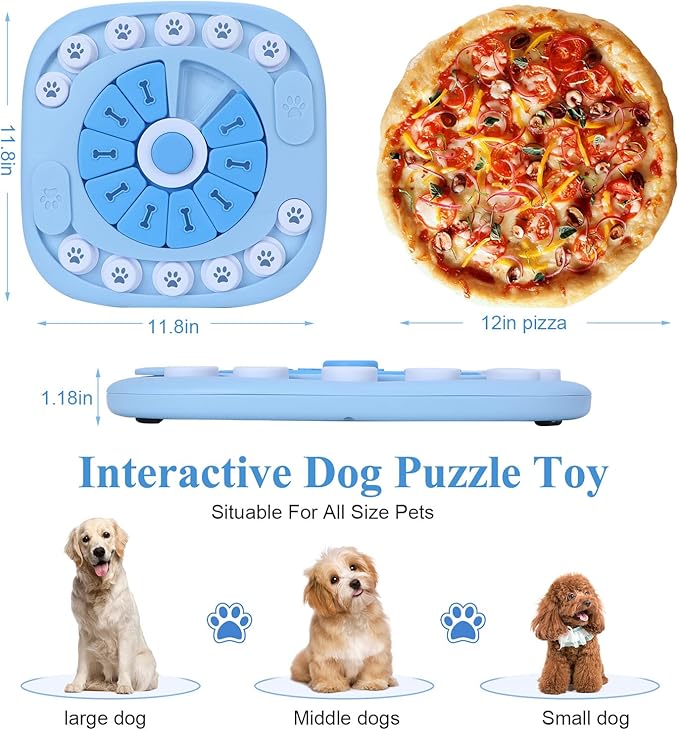 Dog Puzzle Toys - Treat Dispensing Dog Enrichment Toys for IQ Training & Brain Stimulation - Interactive Mentally Stimulating Toy - Gifts for Puppies, Cats, Dogs