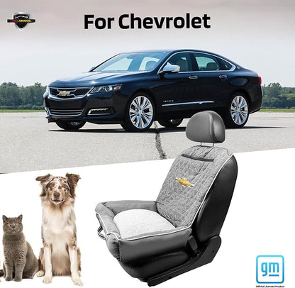 Seat Armour Chevrolet PetBed2GO Dog Car Seat Cover – 2-in-1 Pet Bed & Car Seat Protector – Full Protection Pet Car Seat, 26x20x6 in, 3.5 lbs, Gray