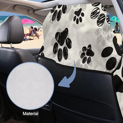 SEANATIVE Dogs Paw Car Towel Seat Covers Auto Seat Towel Protector - Sweat Absorber for Family Road Trips Sports Swimming Hiking, Automotive Seat Protector Car Interior Accessories