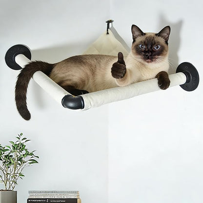Wall Corner Cat Hammock Wall Mounted, 14.96 x 14.96 inch Wall Mounted Shelves Cat Beds for Sleeping, Playing, Climbing & Resting Wall Furniture Designed Specifically for Corners
