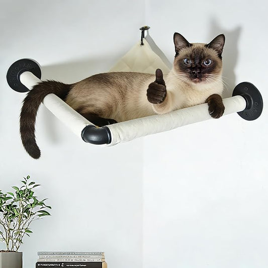 Wall Corner Cat Hammock Wall Mounted, 14.96 x 14.96 inch Wall Mounted Shelves Cat Beds for Sleeping, Playing, Climbing & Resting Wall Furniture Designed Specifically for Corners