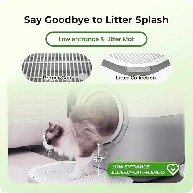 HHOLOVE Self Cleaning Litter Box Automatic with Safety Sensors, Odor Control, Real-Time Health & Weight Monitor, Ultra-Quiet, 60L Large Capacity for Multiple Cats, 2026 Version