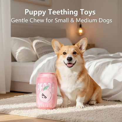 1 Pcs Interactive Dog Toys to Keep Them Busy, Squeaky Dog Toys for Small, Medium Dogs, Puppy Teething Toys for Gentle Chew, Non-Destructive Play (Orange)