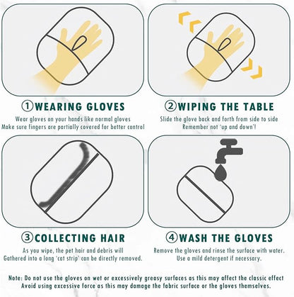 Aerbee Double-Sided Grooming Gloves for Pets, Static Removal Gloves for Pet Hair, Sueean Grooming Gloves for Pets, Reusable Pet Hair Remover Glove for Clothes Furniture Washing, Deshedding, Grooming