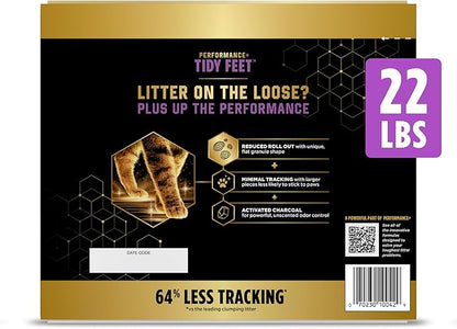 Purina Tidy Cats Performance Plus Feet Unscented Low Tracking, Clumping, Odor Control Kitty Litter   - 22 lb. Box