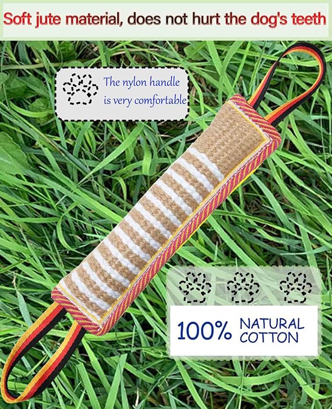 Clysoru Dog Tug Toy Tough Jute Bite Pillow Lasting Training Equipment Puppy to Large Dogs Interactive for Large and Small