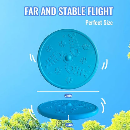TPR Rubber Indestructible Dog Flying Disc, Soft Bite Resistant Frisbee, Floating Interactive Fetch Toy for Small/Medium/Large Dogs Outdoor Beach Pool Play