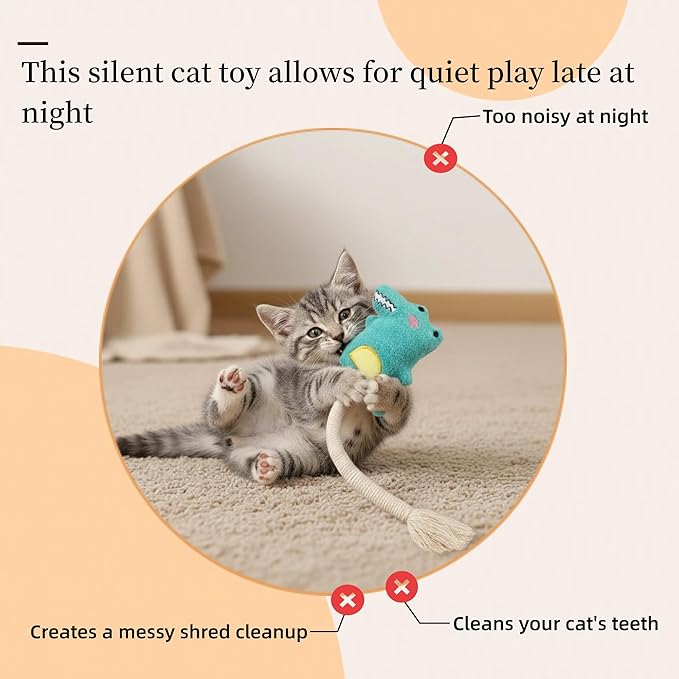 5 Pcs Catnip Toys for Indoor Cats, Hanging Tomato Toy with Hook, Natural Silvervine Chili & Dino Rope for Kitten Teething, 2 Plush Fish for Hairball Relief & Anxiety, Dental Chew Set