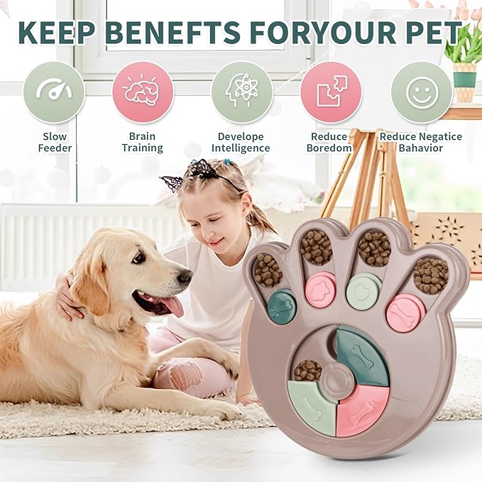 Interactive Dog Puzzle Toy & Slow Feeder Bowl - Puppy Chew Toys for Boredom Relief, Mental Stimulation, Aggressive Chewers,Dog Puzzle Toy