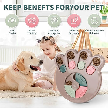 Interactive Dog Puzzle Toy & Slow Feeder Bowl - Puppy Chew Toys for Boredom Relief, Mental Stimulation, Aggressive Chewers,Dog Puzzle Toy