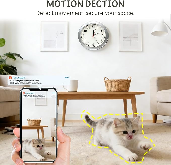 Wireless Hidden Camera Nanny Cam Clock 1080P FHD Hidden Spy Cameras for Home Real-Time View Motion Detection WiFi Wall Clock Security Camera Indoor No Audio