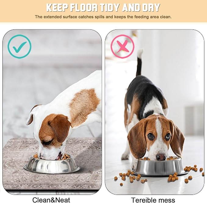 Dog Food Mat for Floors Waterproof Quick Dry Pet Placemat Cat Feeding Bowls Mats for Food and Water, Eco-Friendly Dog Accessories Diatomite Pets Supplies 16" X 24"