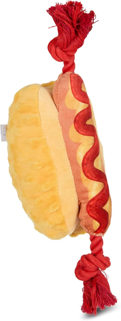 Bow Wow Squeaky Plush Dog Toys – Crinkle Sound – Fun Food & Novelty Shapes – Toss, Tug & Fetch – Canvas & Plush – for Small to Medium Dogs – Multiple Styles (1 Count)