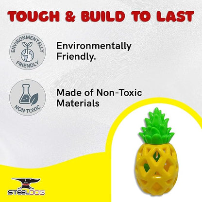Steel Dog Treaters Pineapple, Dog Toy for Boredom and Stimulation, Treat Dispensing, Interactive Dog Puzzle Toys for Small, Medium, Large Breed