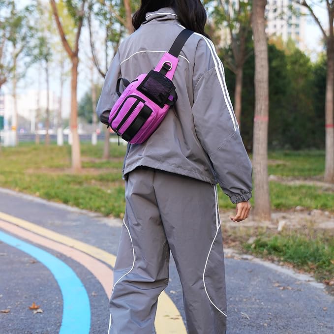 Hands Free Dog Leash with Waist Bag, Retractable Bungee Leash Portable with Dual Handles + Multifunctional Zipper Pouch for Dog Training Walking Running Cycling