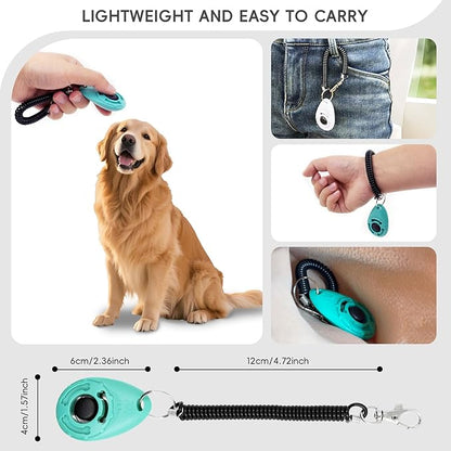 Dog Treat Pouch 2 Pack, Dog Treat Training Pouch, Silicone Pet Treat Bag BPA Free/Clip/Magnetic Dog Walk (Grey & Black & Clickers)