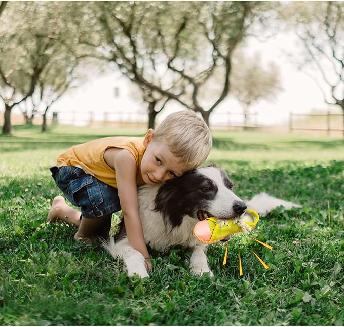 WishLotus Shoes-Shaped Dog Chew Toys, Tear-Resistant Plush Toys for Teeth Grinding & Relieve Boredom - Yellow