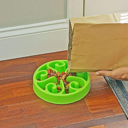 Slow Feeder Dog Bowl Anti-Choking Help Prevent Bloat Non Toxic BPA Free Feeding Dish SH-10303, Green