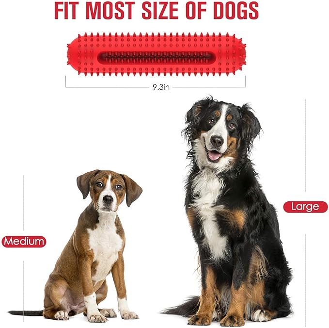 petizer Dog Squeaky Toys for Aggressive Chewers, Tough Toothbrush Dog Chew Toy, Nearly Indestructible Rubber Toys for Pet Training, Teeth Cleaning, Playing and Chewing for Medium & Large Breeds