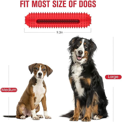 petizer Dog Squeaky Toys for Aggressive Chewers, Tough Toothbrush Dog Chew Toy, Nearly Indestructible Rubber Toys for Pet Training, Teeth Cleaning, Playing and Chewing for Medium & Large Breeds