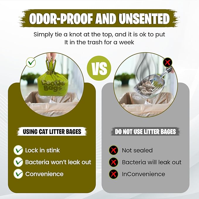 The Original Dootie Bag is Back! Pooch Approved Large Dootie Bags, Dog Poop Bags. Strong, Leakproof - EZ Tie Handles. Perfect for Dogs & Cat Litter. Pet Waste Cleanup, Swivel Bin & GoGo Stik Scoopers.