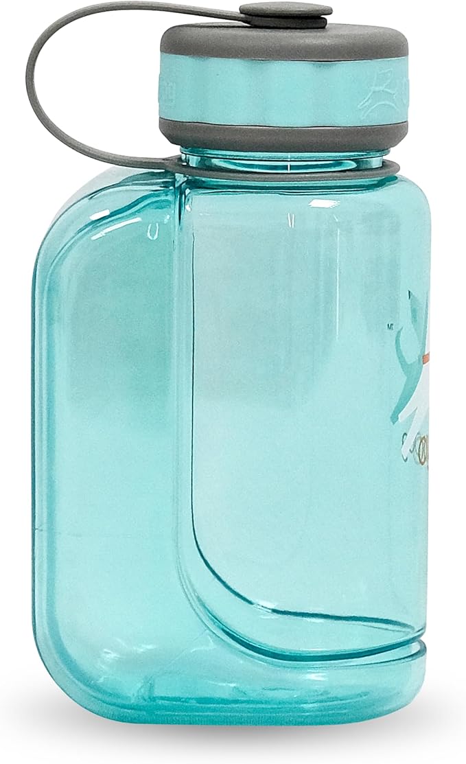 OllyDog OllyBottle, Dog Water Bottle with Detachable Bowl, No Spill Travel Bottle for Dogs, Wide Drinking Cup, BPA-Free Tritan, Easy Clean, Convenient for Walking & Hiking (600ML, Aqua Blue)