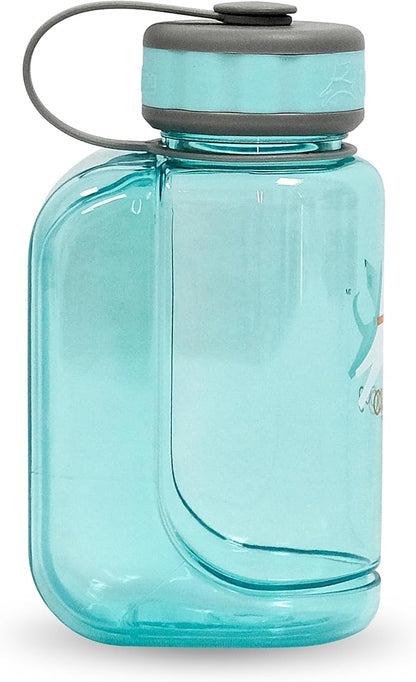 OllyDog OllyBottle, Dog Water Bottle with Detachable Bowl, No Spill Travel Bottle for Dogs, Wide Drinking Cup, BPA-Free Tritan, Easy Clean, Convenient for Walking & Hiking (600ML, Aqua Blue)