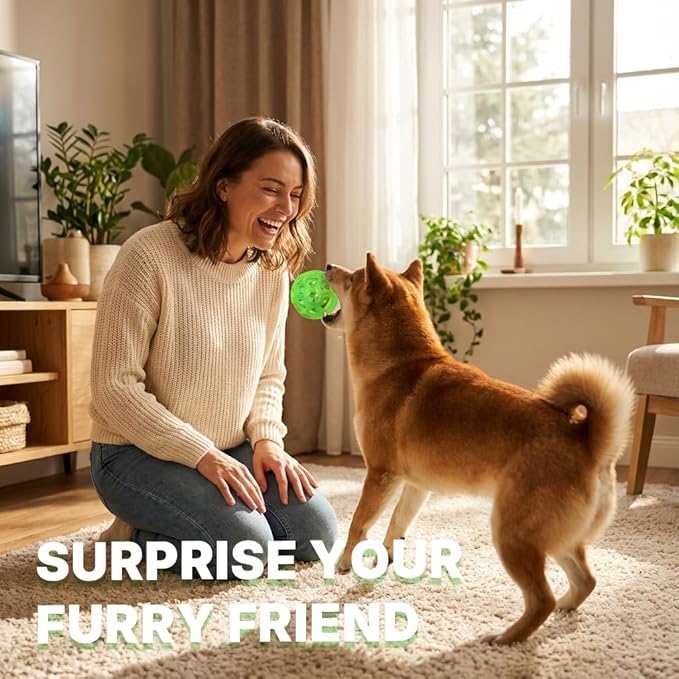 Dog Ball Toy with Built-in Rope Ball - Dog Chew Toy for Relieving Anxiety, Cleans Teeth, Interactive Fetch Dog Toy Balls for Large, Medium Dogs, Green