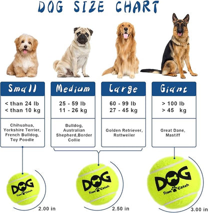 Squeaky Tennis Balls for Dogs, 6 Pack 2.5" Squeaky Dog Balls for Medium Large Breed, SGS Certified Non-Toxic, Interactive Fetch Toys, Perfect for Outdoor & Indoor Play