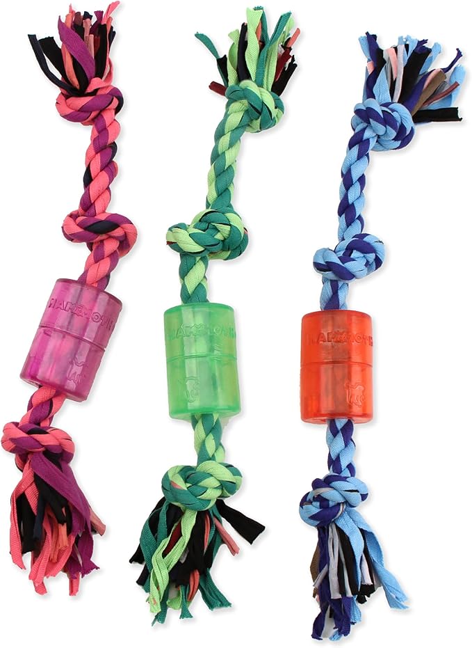 Mammoth 14-Inch TPR Squeaky Cloth Rope, Medium